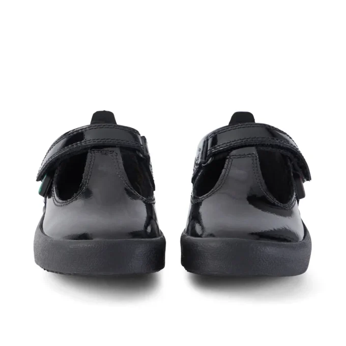 Scarpe da bambina Kariko con cinturino a T in vernice nera Scarpe da bambina Kariko con cinturino a T in vernice nera