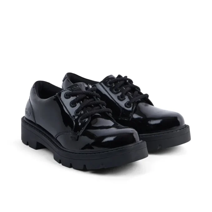 Scarpe da bambina Kori Lace in vernice nera Scarpe da bambina Kori Lace in vernice nera