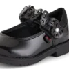 Scarpe da bambina Lachly Butterfly Mj in vernice nera Scarpe da bambina Lachly Butterfly Mj in vernice nera