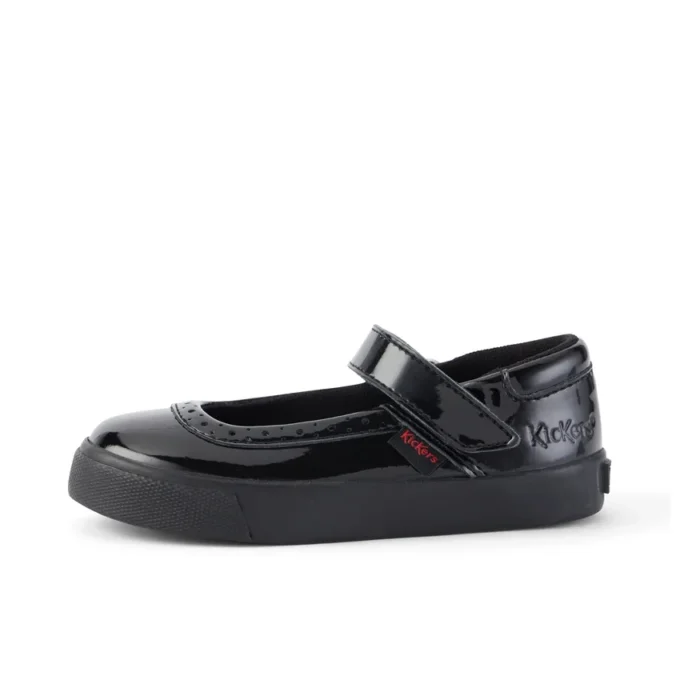 Scarpe da bambina Tovni Brogue MJ in vernice nera Scarpe da bambina Tovni Brogue MJ in vernice nera