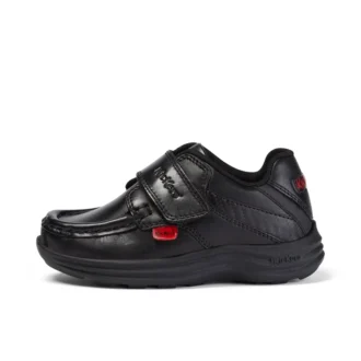 Scarpe da bambino Reasan Strap in pelle nera