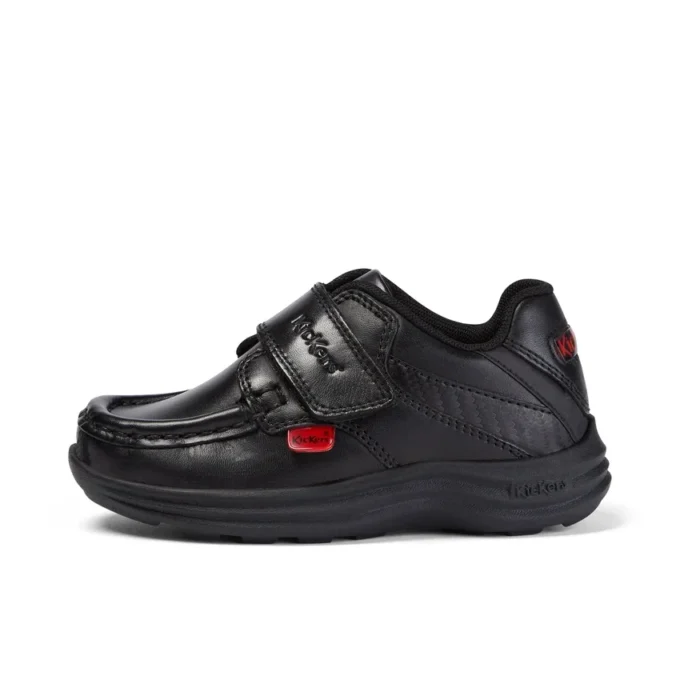 Scarpe da bambino Reasan Strap in pelle nera
