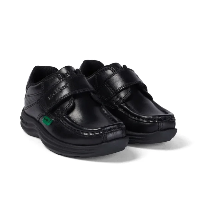 Scarpe da bambino Reasan Strap in pelle nera
