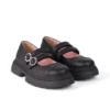 Scarpe Kenzi MJ in pelle nera per ragazze Scarpe Kenzi MJ in pelle nera per ragazze