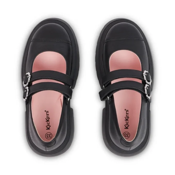 Scarpe Kenzi MJ in pelle nera per ragazze Scarpe Kenzi MJ in pelle nera per ragazze