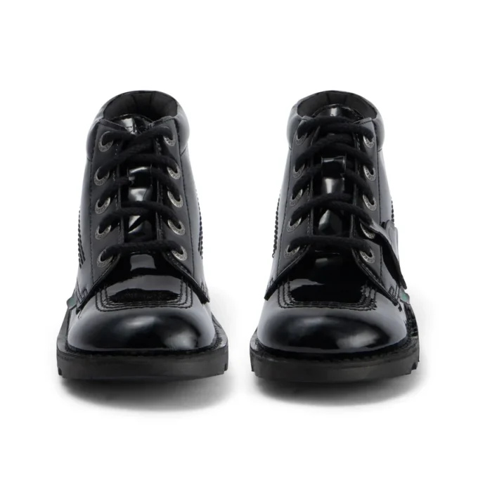Scarpe da donna Kick Hi in pelle alternativa verniciata nera Scarpe da donna Kick Hi in pelle alternativa verniciata nera