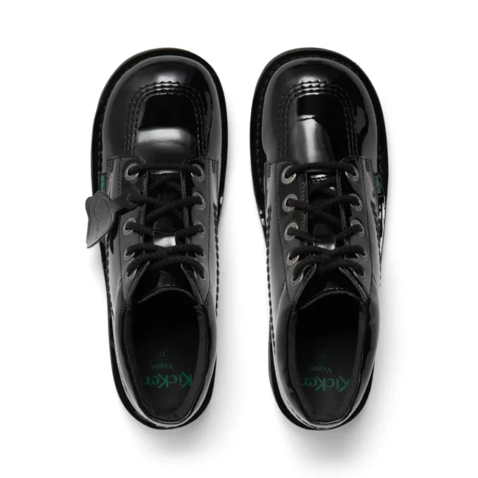Scarpe da donna Kick Hi in pelle alternativa verniciata nera Scarpe da donna Kick Hi in pelle alternativa verniciata nera