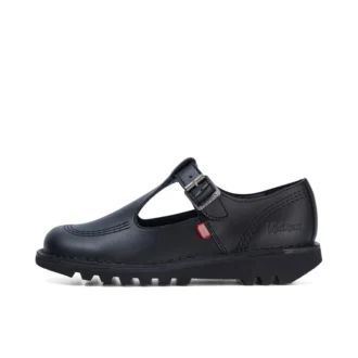 Scarpe da donna Kick T-Bar in pelle nera