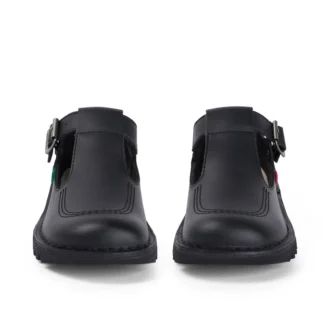 Scarpe da donna Kick T-Bar in pelle nera