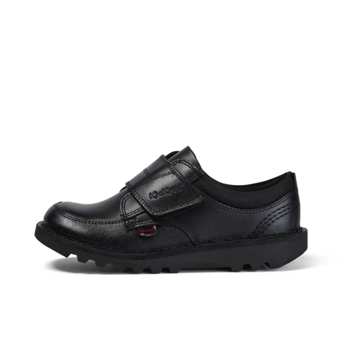 Scarpe da ginnastica Kick Lo Scuff in pelle nera per ragazzi Scarpe da ginnastica Kick Lo Scuff in pelle nera per ragazzi
