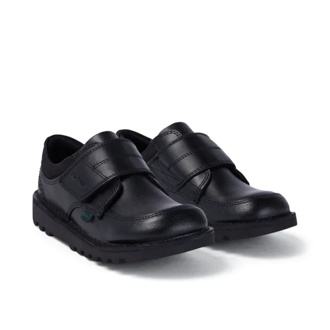 Scarpe da ginnastica Kick Lo Scuff in pelle nera per ragazzi Scarpe da ginnastica Kick Lo Scuff in pelle nera per ragazzi