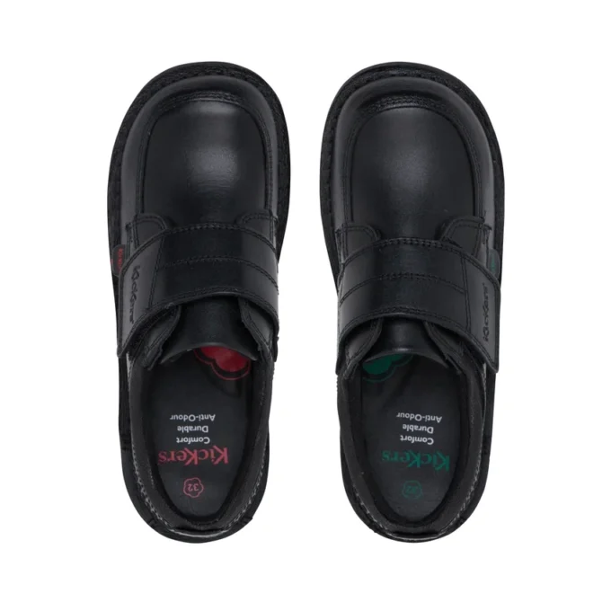 Scarpe da ginnastica Kick Lo Scuff in pelle nera per ragazzi Scarpe da ginnastica Kick Lo Scuff in pelle nera per ragazzi