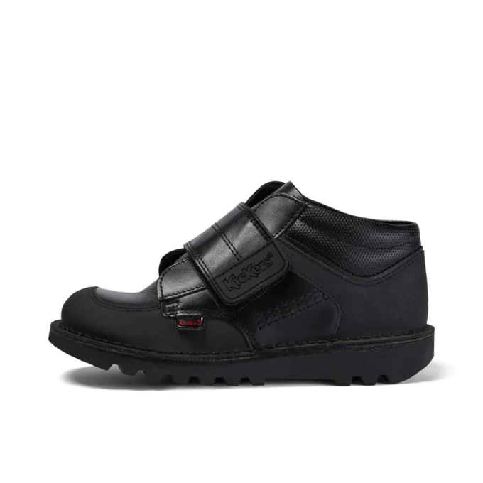 Scarpe da ginnastica Kick Mid in pelle scuffata per ragazzi, nero Scarpe da ginnastica Kick Mid in pelle scuffata per ragazzi, nero