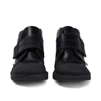 Scarpe da ginnastica Kick Mid in pelle scuffata per ragazzi, nero