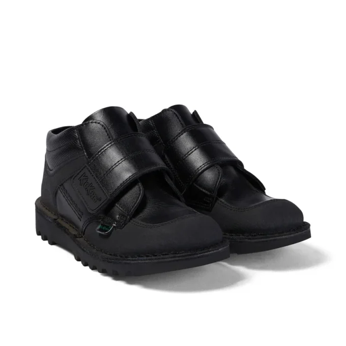 Scarpe da ginnastica Kick Mid in pelle scuffata per ragazzi, nero Scarpe da ginnastica Kick Mid in pelle scuffata per ragazzi, nero