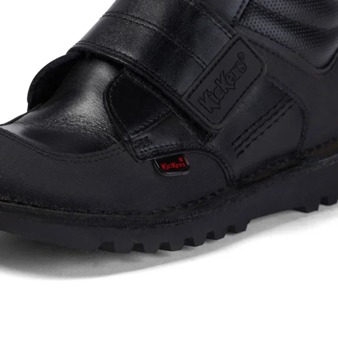 Scarpe da ginnastica Kick Mid in pelle scuffata per ragazzi, nero Scarpe da ginnastica Kick Mid in pelle scuffata per ragazzi, nero