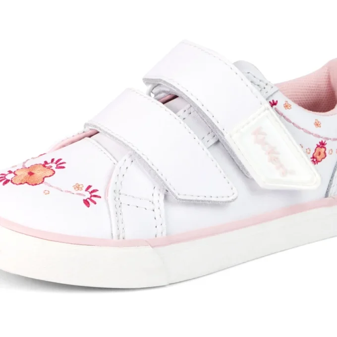 Scarpe da ginnastica Tovni Twin Happy per bambine in pelle bianca Scarpe da ginnastica Tovni Twin Happy per bambine in pelle bianca