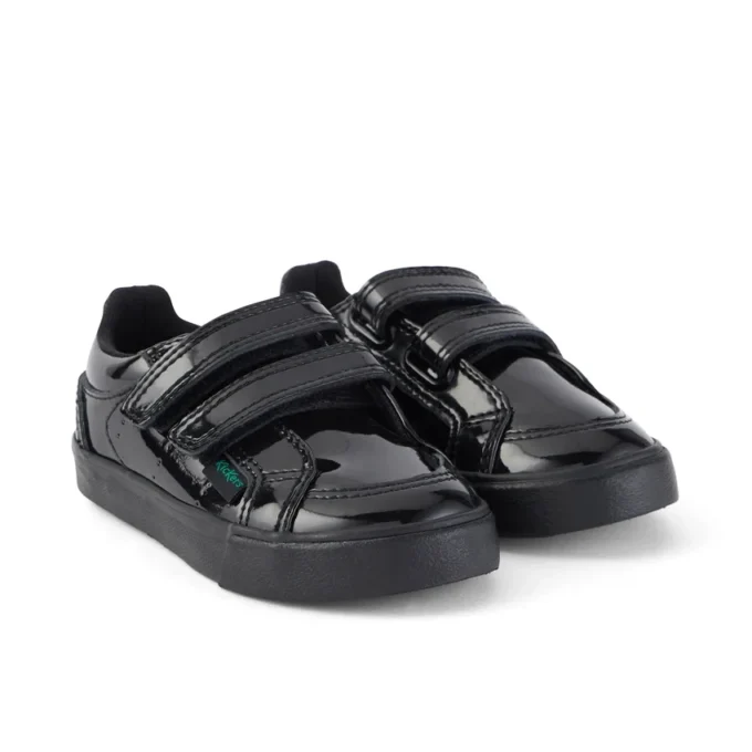 Scarpe da ginnastica Tovni Twin Vel in vernice nera per bambine Scarpe da ginnastica Tovni Twin Vel in vernice nera per bambine