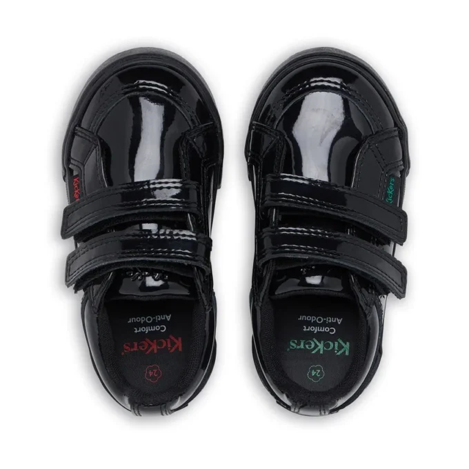 Scarpe da ginnastica Tovni Twin Vel in vernice nera per bambine Scarpe da ginnastica Tovni Twin Vel in vernice nera per bambine