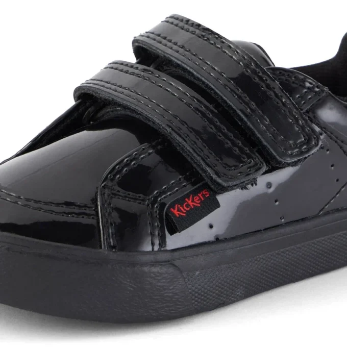 Scarpe da ginnastica Tovni Twin Vel in vernice nera per bambine Scarpe da ginnastica Tovni Twin Vel in vernice nera per bambine