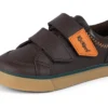 Scarpe da ginnastica Tovni Twin ZigZag per neonati maschi in pelle marrone