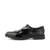 Scarpe da ragazza Lachly Brogue T-Bar in vernice nera Scarpe da ragazza Lachly Brogue T-Bar in vernice nera