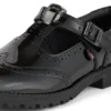 Scarpe da ragazza Lachly Brogue T-Bar in vernice nera Scarpe da ragazza Lachly Brogue T-Bar in vernice nera