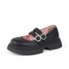 Scarpe Kenzi MJ in pelle nera per ragazze Scarpe Kenzi MJ in pelle nera per ragazze