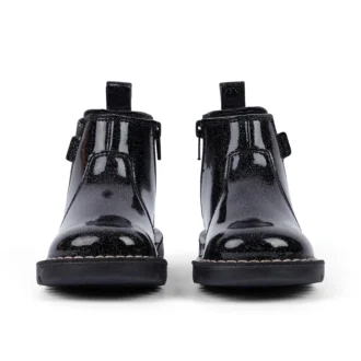 Scarpe Kick Chelsea Galactic in pelle nera per bambina