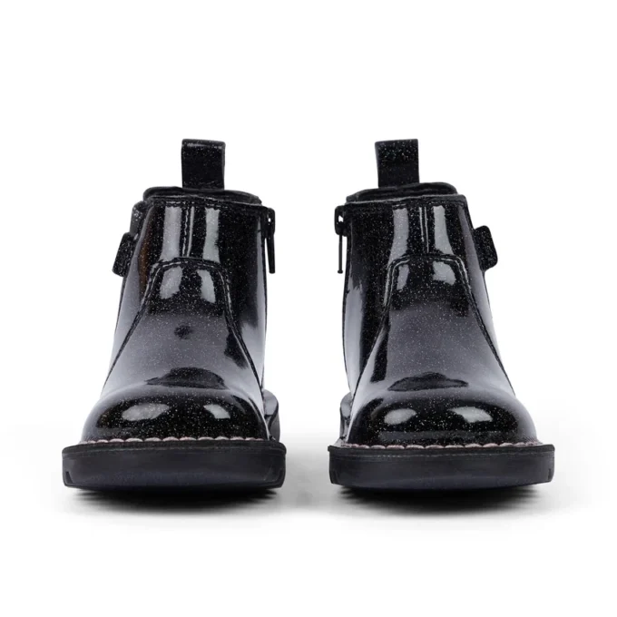 Scarpe Kick Chelsea Galactic in pelle nera per bambina Scarpe Kick Chelsea Galactic in pelle nera per bambina