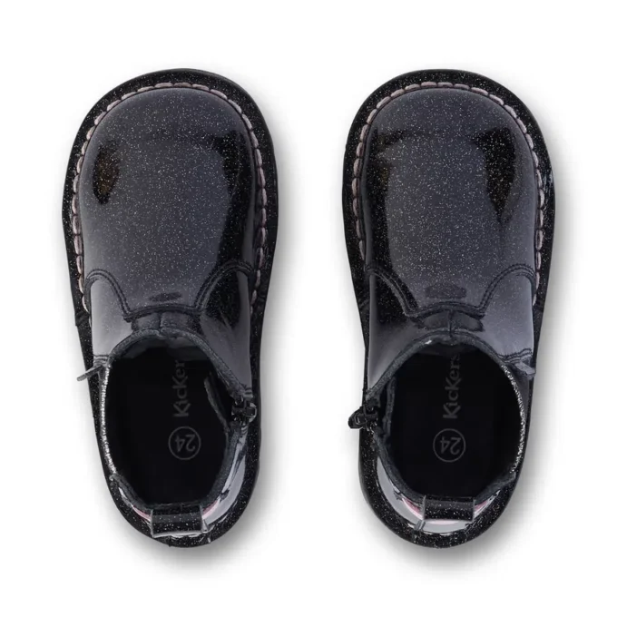 Scarpe Kick Chelsea Galactic in pelle nera per bambina Scarpe Kick Chelsea Galactic in pelle nera per bambina