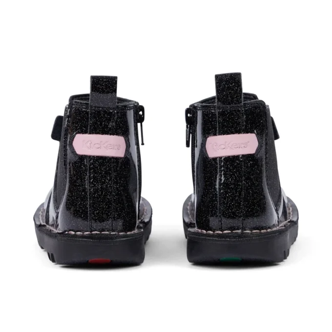 Scarpe Kick Chelsea Galactic in pelle nera per bambina Scarpe Kick Chelsea Galactic in pelle nera per bambina