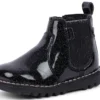 Scarpe Kick Chelsea Galactic in pelle nera per bambina Scarpe Kick Chelsea Galactic in pelle nera per bambina