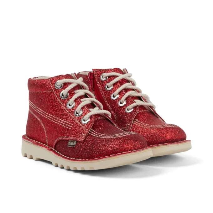 Scarpe Kick Hi Glitter Junior Unisex Rosse Scarpe Kick Hi Glitter Junior Unisex Rosse