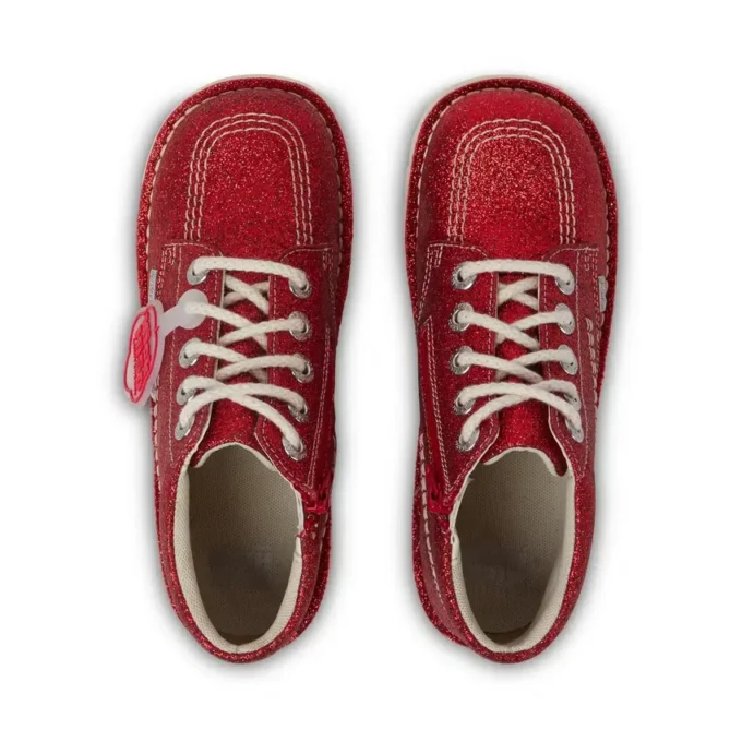 Scarpe Kick Hi Glitter Junior Unisex Rosse Scarpe Kick Hi Glitter Junior Unisex Rosse