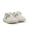 Scarpe Kick T-Bar glitterate unisex per neonati, bianche