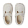 Scarpe Kick T-Bar glitterate unisex per neonati, bianche