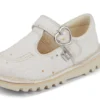 Scarpe Kick T-Bar glitterate unisex per neonati, bianche