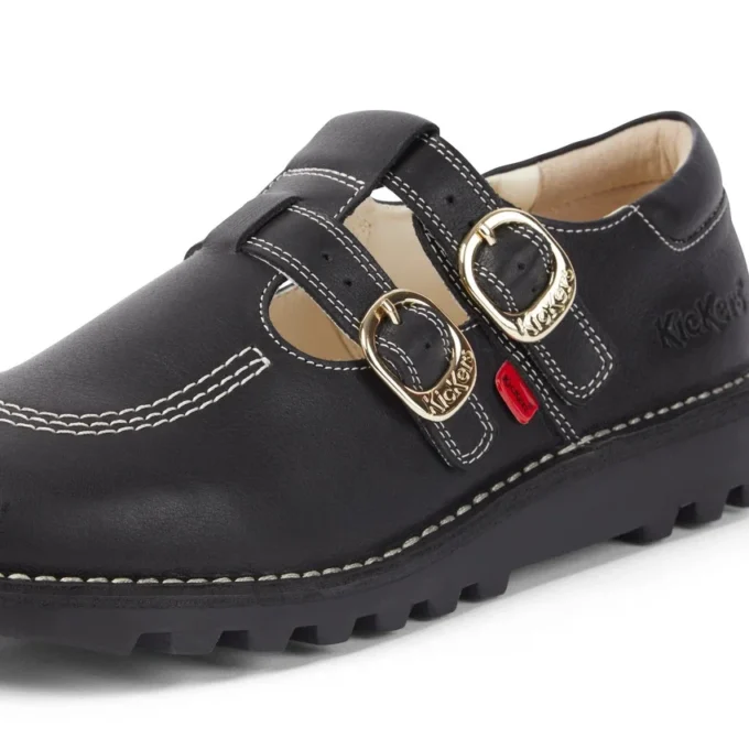 Scarpe Kick T-Bar Goldie unisex per adulti, nere Scarpe Kick T-Bar Goldie unisex per adulti, nere
