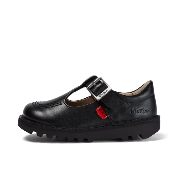 Scarpe Kick T-Bar in similpelle nera per bambine Scarpe Kick T-Bar in similpelle nera per bambine