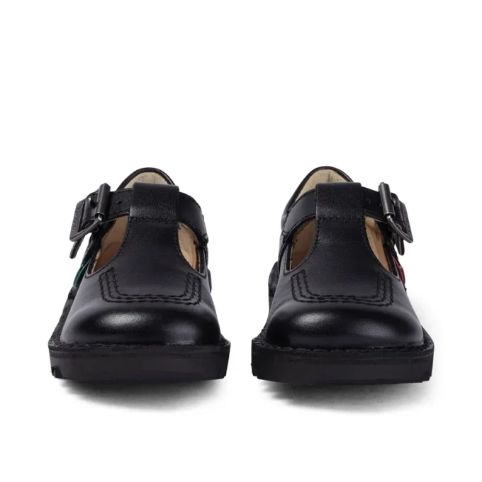 Scarpe Kick T-Bar in similpelle nera per bambine Scarpe Kick T-Bar in similpelle nera per bambine