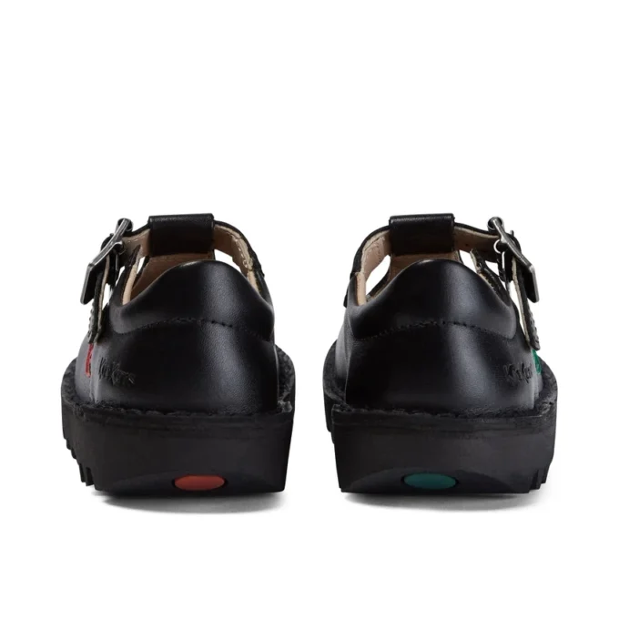 Scarpe Kick T-Bar in similpelle nera per bambine Scarpe Kick T-Bar in similpelle nera per bambine