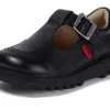 Scarpe Kick T-Bar in similpelle nera per bambine Scarpe Kick T-Bar in similpelle nera per bambine
