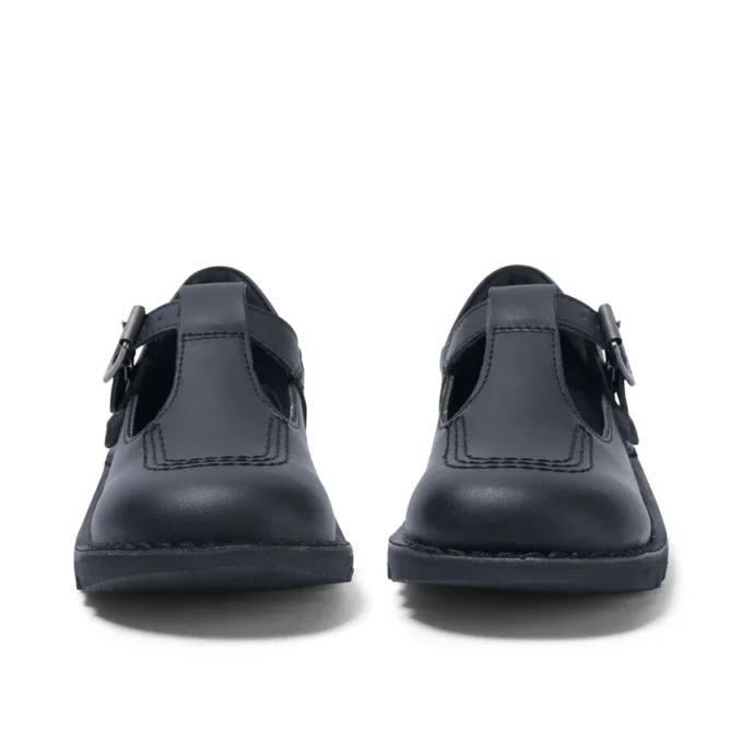 Scarpe Kick T-Bar in similpelle nero per ragazze Scarpe Kick T-Bar in similpelle nero per ragazze