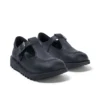 Scarpe Kick T-Bar in similpelle nero per ragazze Scarpe Kick T-Bar in similpelle nero per ragazze