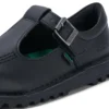 Scarpe Kick T-Bar in similpelle nero per ragazze Scarpe Kick T-Bar in similpelle nero per ragazze