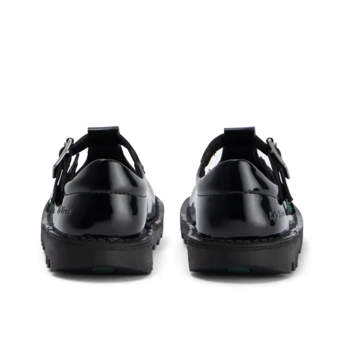 Scarpe Kick T-Bar in similpelle verniciata per bambine, nero Scarpe Kick T-Bar in similpelle verniciata per bambine, nero