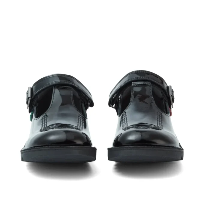 Scarpe Kick T-Bar in vernice nera da ragazza Scarpe Kick T-Bar in vernice nera da ragazza