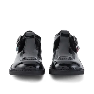 Scarpe Kick T-Bar in vernice nera da ragazza