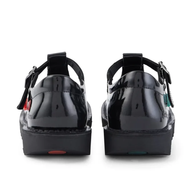 Scarpe Kick T-Bar in vernice nera da ragazza Scarpe Kick T-Bar in vernice nera da ragazza